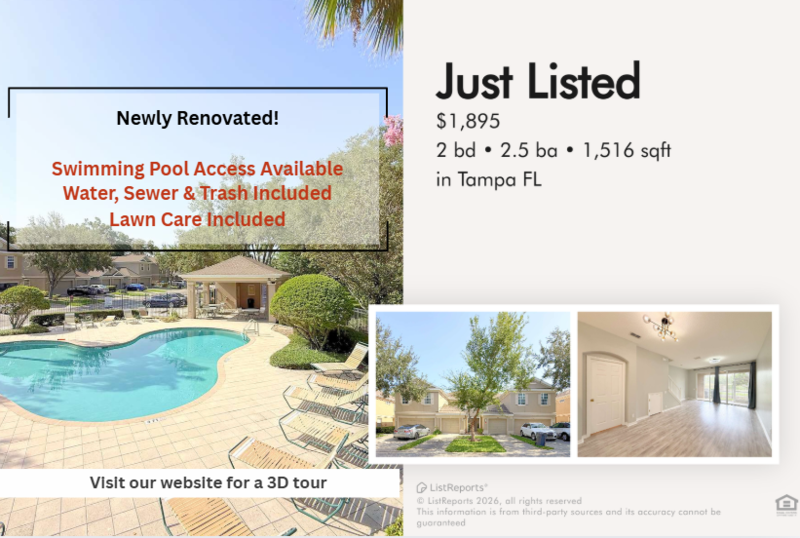 Tampa Townhome: 9818 Fan Palm Way - 1