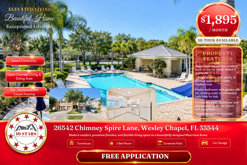 Wesley Chapel Townhome: 26542 Chimney Spire Lane