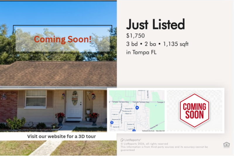 Tampa House: 8903 Spruce Lane