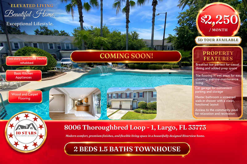 Largo Townhome: 8006 Thoroughbred Loop - 1