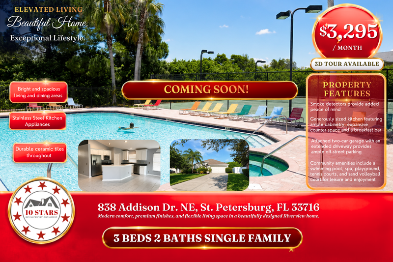 St. Petersburg House: 838 Addison Drive Northeast