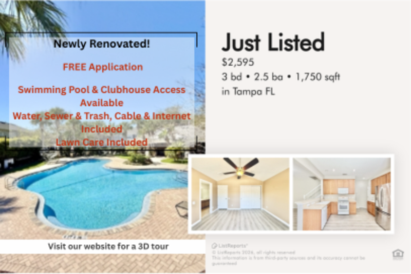 Tampa Townhome: 10130 Westpark Preserve Boulevard - 1