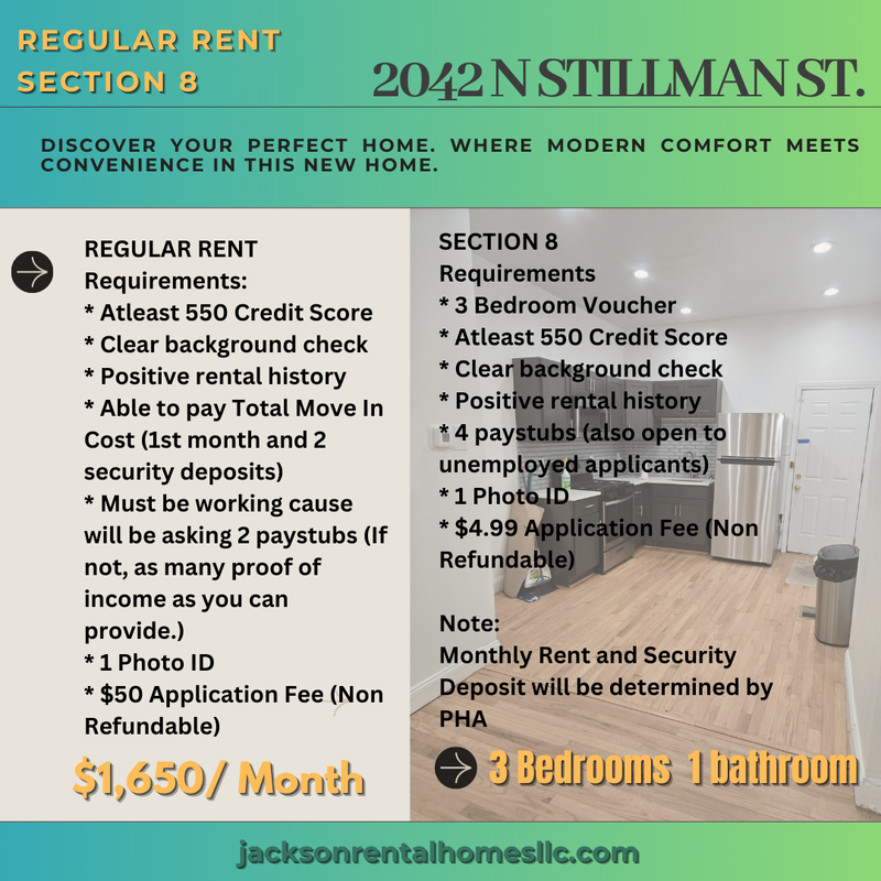 Philadelphia House: 2042 North Stillman Street