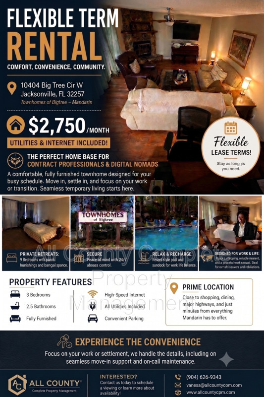 Jacksonville Townhome: 10404 Big Tree Cir W