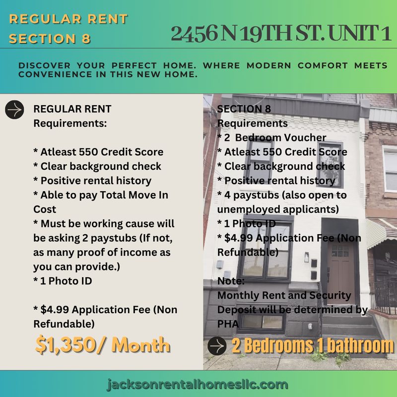 Philadelphia Condo: 2456 North 19th Street - Unit 1