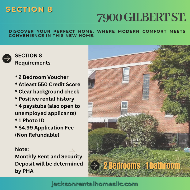Philadelphia Condo: 7900 Gilbert Street - 2nd Floor