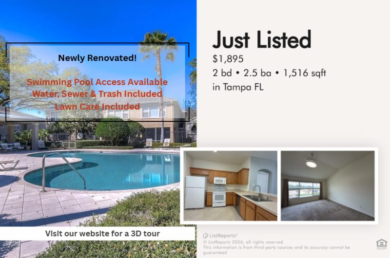 Tampa Townhome: 9818 Fan Palm Way - 1